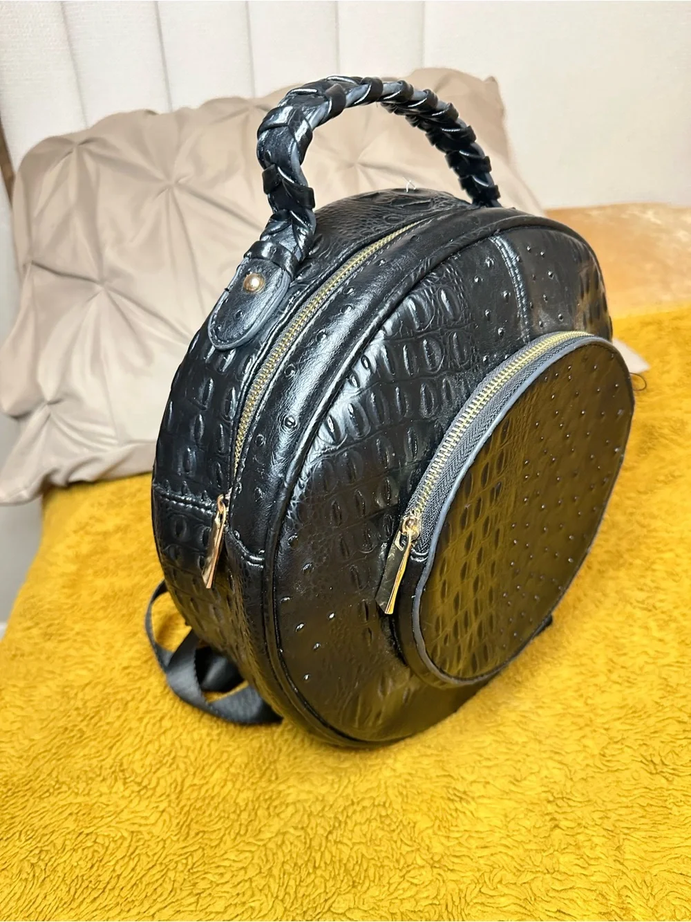 Black Round Backpack
